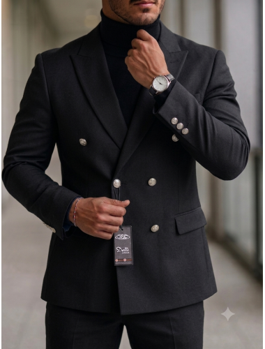 Siyah Krovoze Takım slimfit