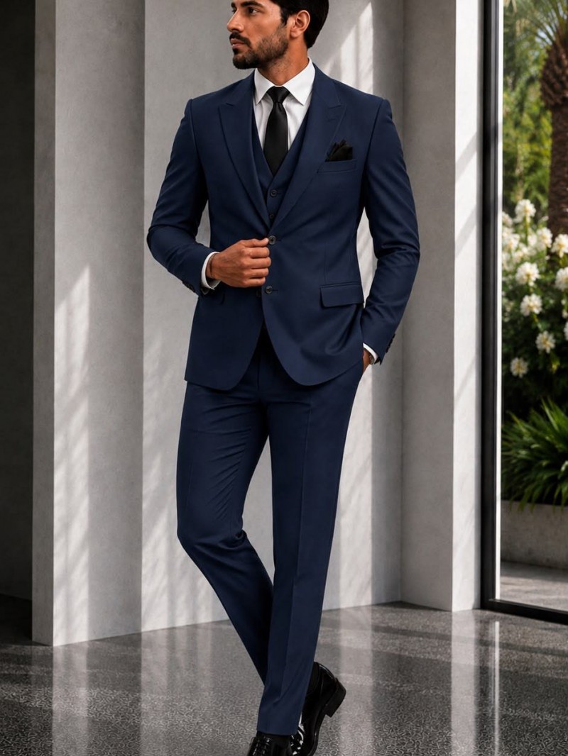 BLZR-2631LACİVERT  SLİMFİT BLAZER  DOUBLE