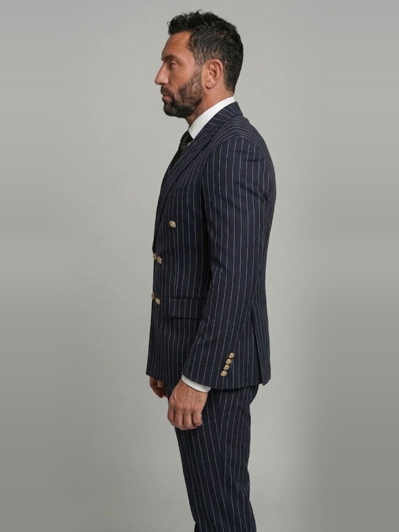 Lacivert Çizgili Krovoze Takım