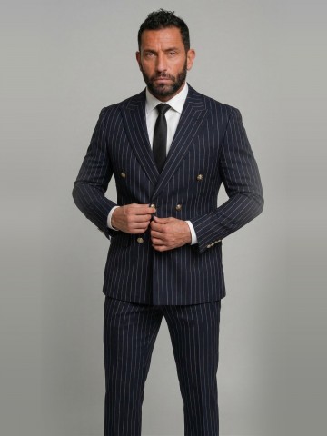 Lacivert Çizgili Krovoze Takım