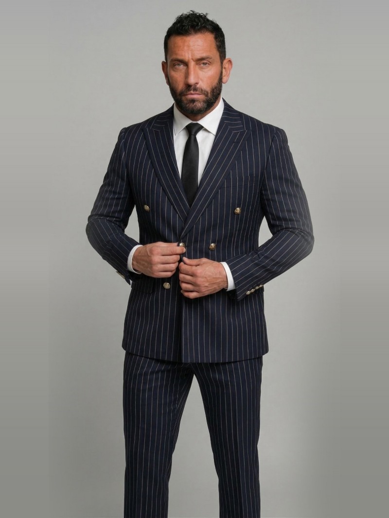 Lacivert Çizgili Krovoze Takım