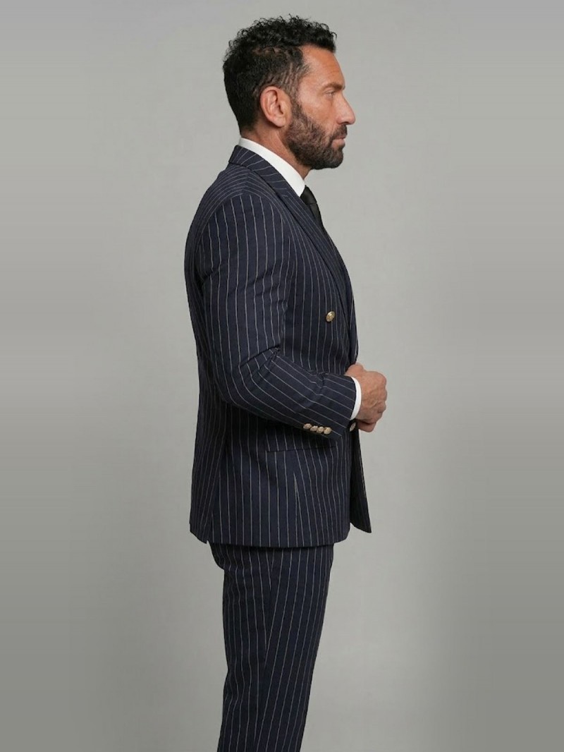 Lacivert Çizgili Krovoze Takım