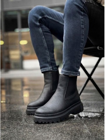 OLD-106 Siyah Noktalı Cilt Kışlık Bot