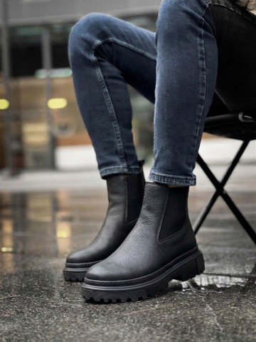 OLD-106 Siyah Noktalı Cilt Kışlık Bot