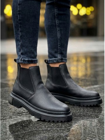 OLD-106 Siyah Noktalı Cilt Kışlık Bot