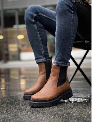 OLD-116 Taba Deri Kışlık Bot