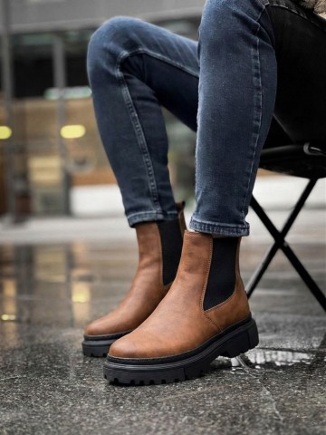 OLD-116 Taba Deri Kışlık Bot