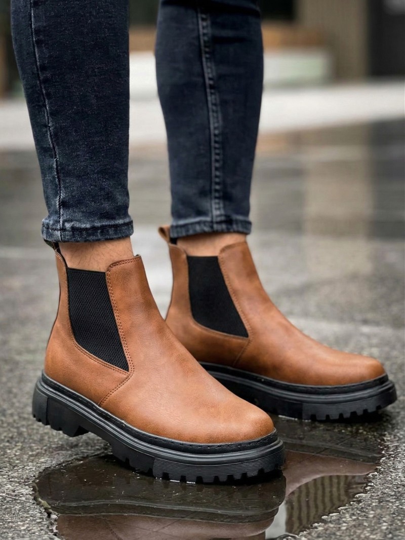 OLD-116 Taba Deri Kışlık Bot