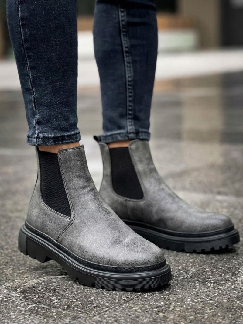 OLD-117 Füme Deri Kışlık Bot