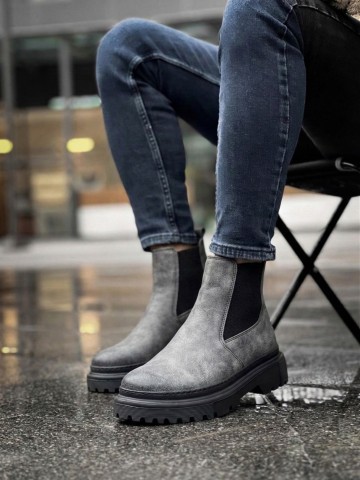 OLD-117 Füme Deri Kışlık Bot