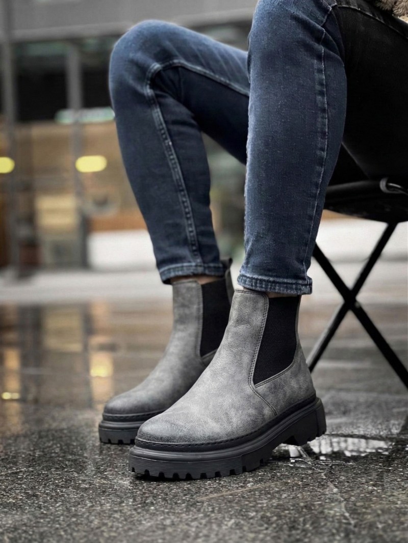 OLD-117 Füme Deri Kışlık Bot