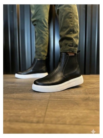 OLD-200 Deri Mat Siyah Beyaz Taban