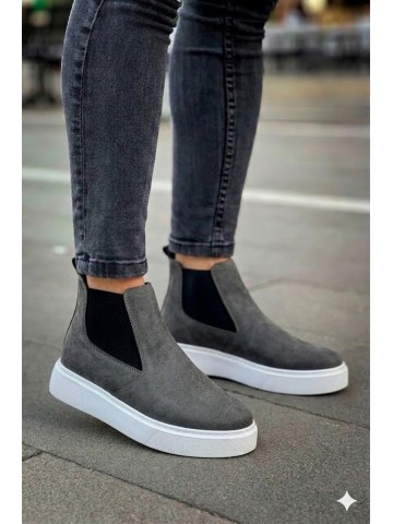 OLD-202 Gri Deri Beyaz Taban