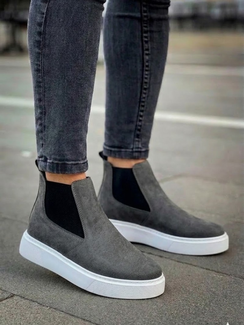 OLD-202 Gri Deri Beyaz Taban