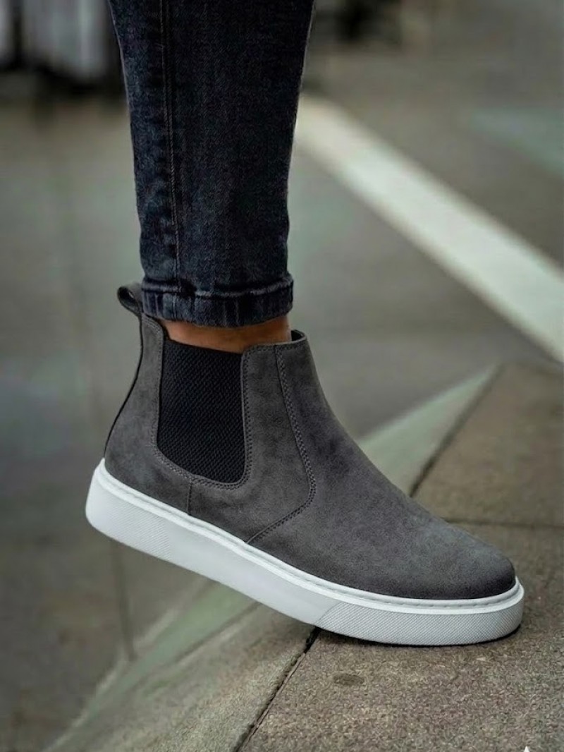 OLD-202 Gri Deri Beyaz Taban