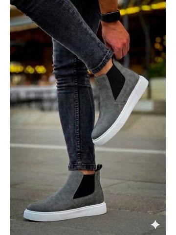 OLD-202 Gri Deri Beyaz Taban