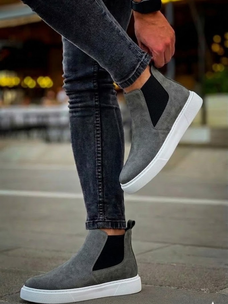 OLD-202 Gri Deri Beyaz Taban