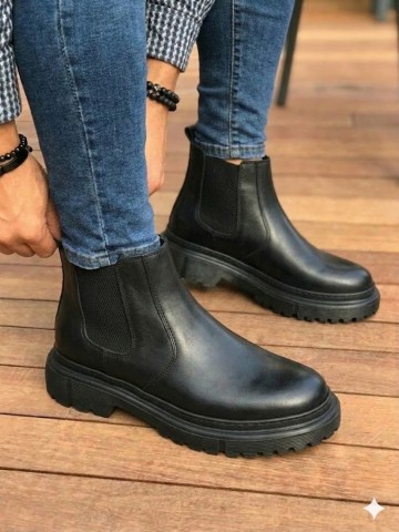 OLD-211 Siyah Düz Deri EvA Taban