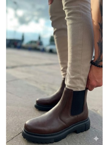 OLD-212 Kahve  Düz Deri EvA Taban