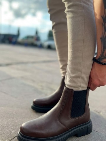 OLD-212 Kahve  Düz Deri EvA Taban