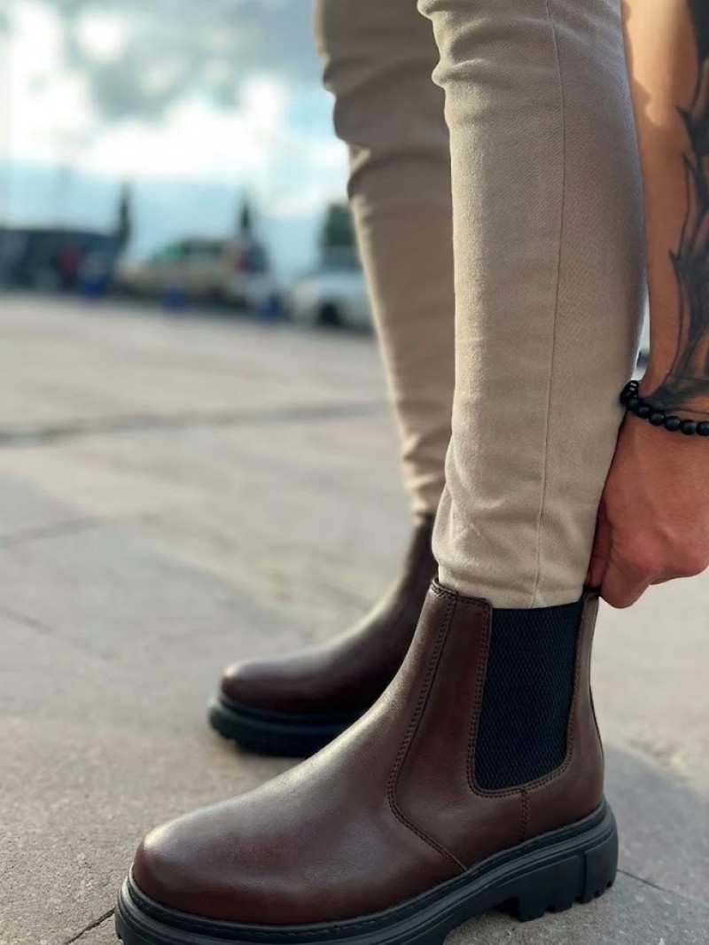 OLD-212 Kahve  Düz Deri EvA Taban