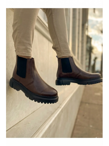 OLD-212 Kahve  Düz Deri EvA Taban