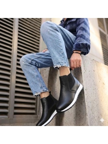 OLD-224 Siyah Süet Spor Beyaz Taban