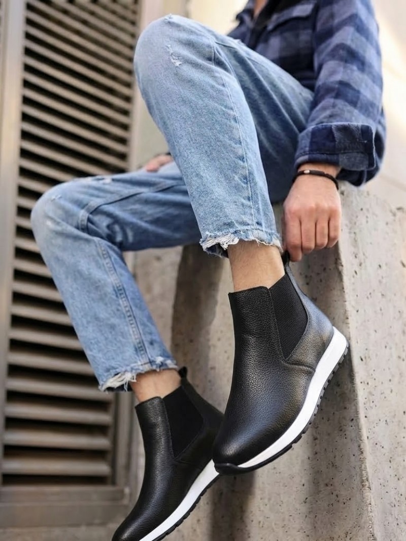 OLD-224 Siyah Süet Spor Beyaz Taban