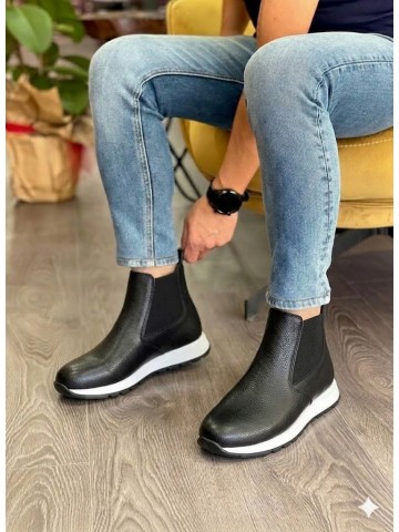 OLD-224 Siyah Süet Spor Beyaz Taban