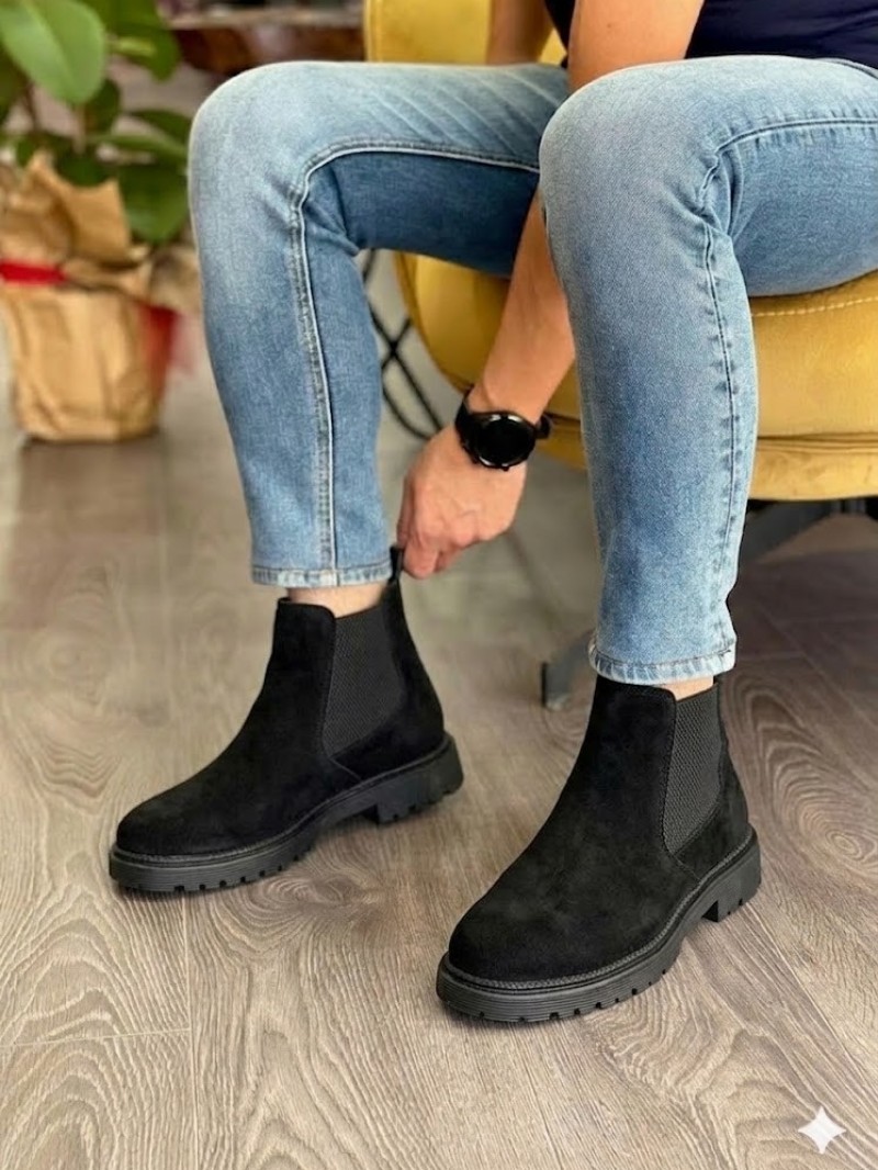 OLD-230 Siyah Süet Siyah Taban