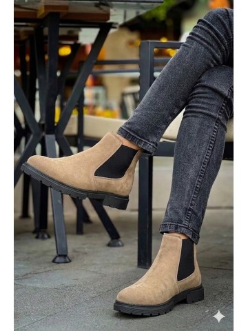 OLD-231 Krem Süet Siyah Taban