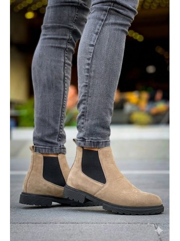 OLD-231 Krem Süet Siyah Taban