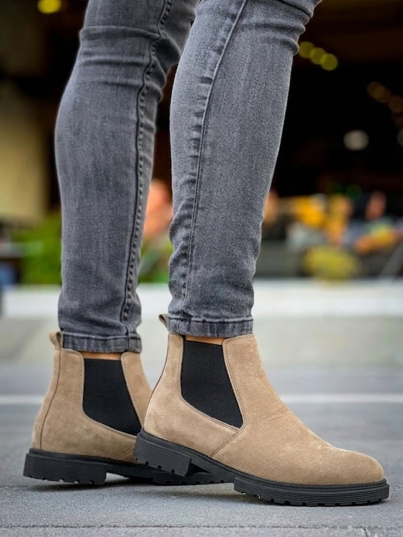 OLD-231 Krem Süet Siyah Taban