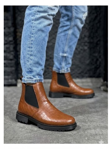 OLD-233 Damalı Taba Deri Siyah Taban