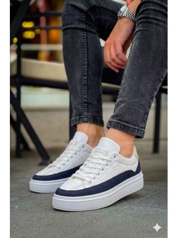 OLD-5002 Zenne Lacivert Beyaz Krem