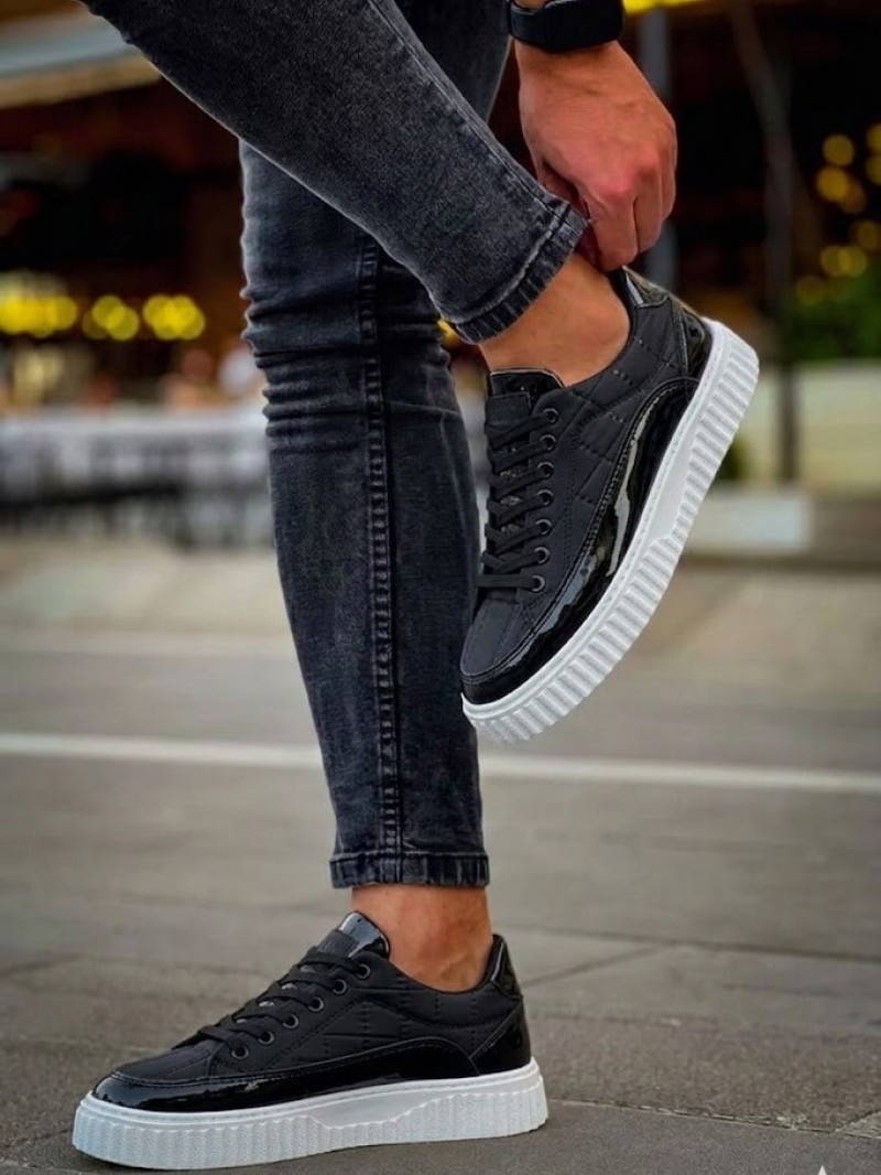 OLD-5009 Siyah Beyaz Rugan