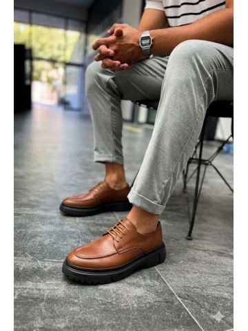 OLD-5052  taba  Deri Bağcıklı