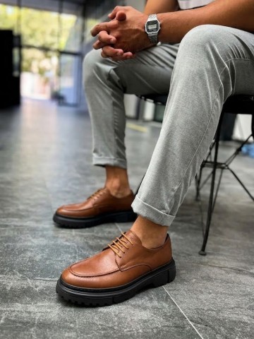 OLD-5052  taba  Deri Bağcıklı