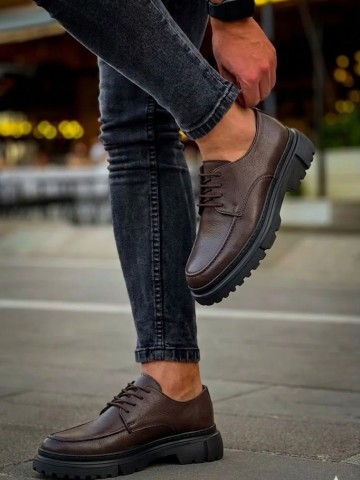 OLD-5053  Kahve Deri Bağcıklı