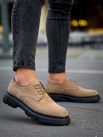 OLD-5063 Krem  Süet Bağcıklı