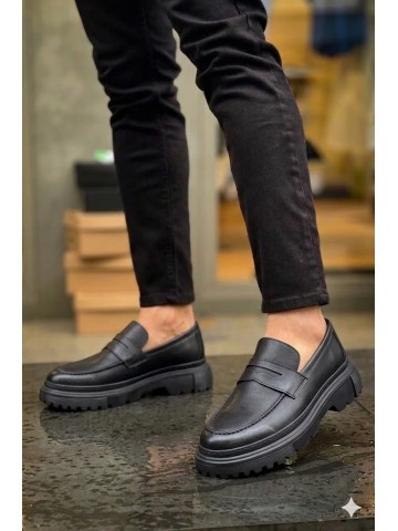 OLD-5073 Siyah Deri maskeli Eva taban