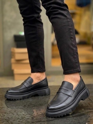 OLD-5073 Siyah Deri maskeli Eva taban