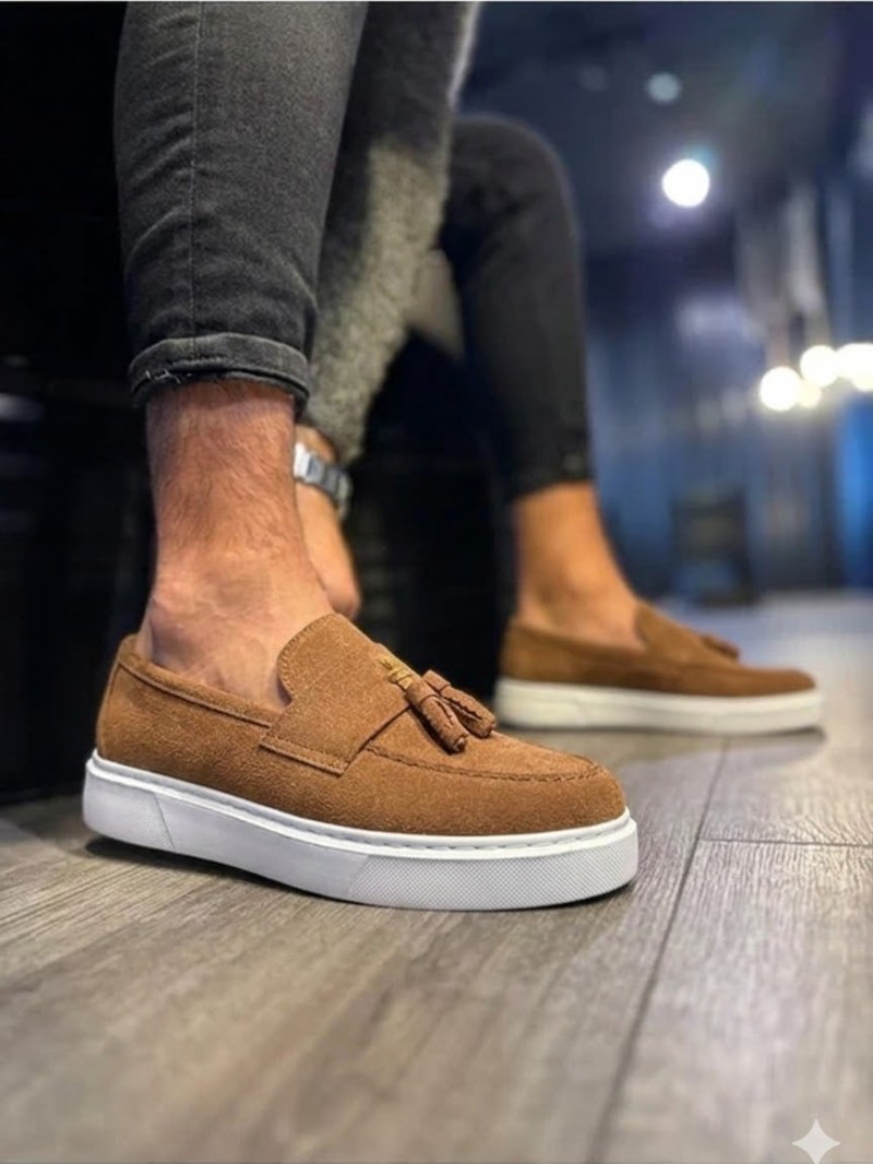 OLD-5102 Süet Kahverengi Püsküllü