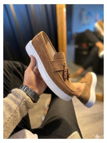 OLD-5102 Süet Kahverengi Püsküllü