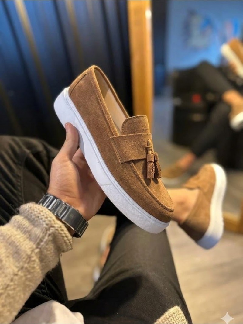 OLD-5102 Süet Kahverengi Püsküllü