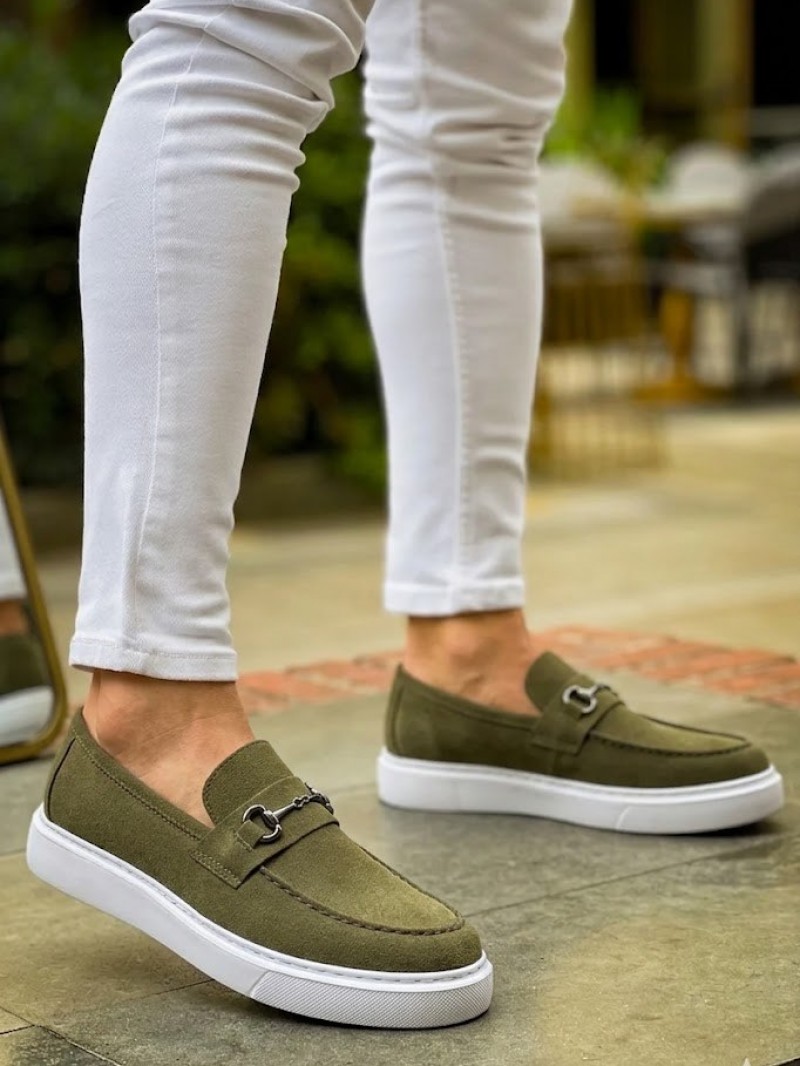 OLD-5402  Süet Haki Yeşil Demir Toka