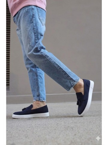 OLD-5401 Süet Lacivert Demir Toka