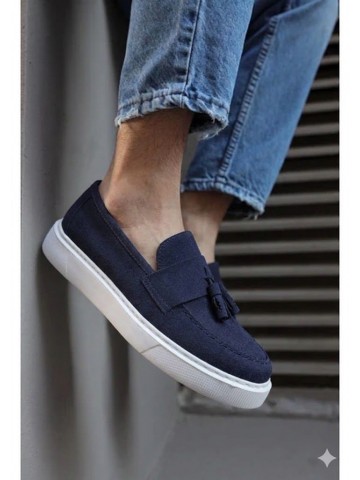 OLD-5401 Süet Lacivert Demir Toka