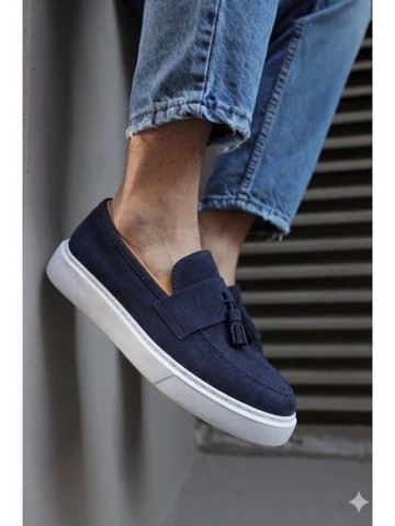 OLD-5103 Süet Lacivert Püsküllü