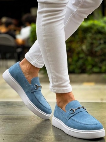 OLD-5405 Süet Mavi Püsküllü